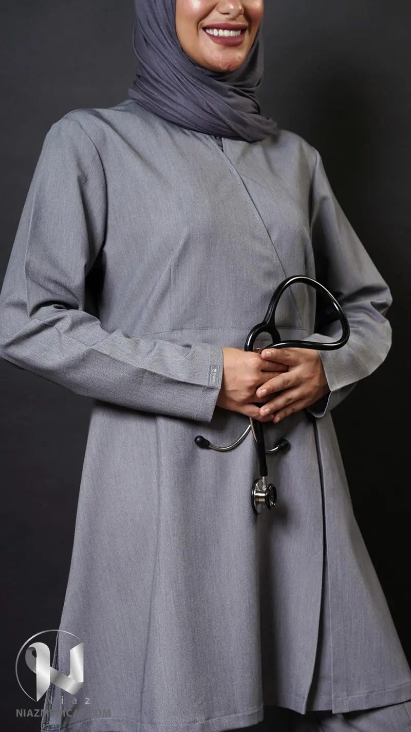 جنس لباس اسکراب زنانه حجاب طوسی