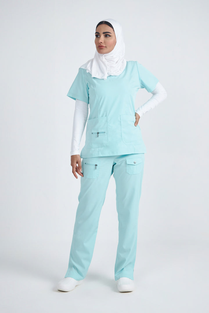 اسکراب زنانه آستین کوتاه سبز