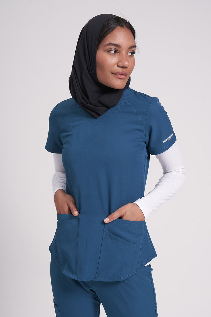 اسکراب زنانه آستین کوتاه آبی