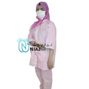 لباس بستری صورتی طرح دار فلامنت پنبه